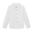 thumbnail image 3 of CCRFTGI Girls Boys Polo Shirt Button Down Lapel Casual Fall Summer Dress Shirt for Children Classic Size 7 Oxford Quick Dry Long Sleeve School Uniform Shirts White 14-15 Years, 3 of 6