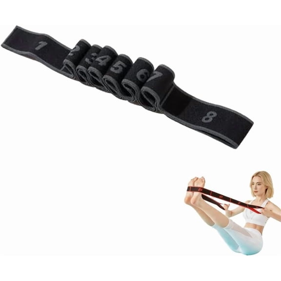 Fitness Resistance Band, 35.4In Multi-Loop Adjustable Elastic Exercise Bands for Full Body, Leg, Glute and Arm Workout, Pilates, Home Fitness and Fascia Stretching.