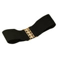 thumbnail image 3 of yuksok Women Elastic Waist Belt Female Stretch Dress Belt for Holidays Commuting Dating Black, 3 of 9