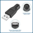 thumbnail image 3 of 2 Pcs PS/2 a USB, Adaptador PS/2 a USB Adaptador PS/2 hembra a USB macho para ratón teclado de escritorio PC laptop notebook, negro, 3 of 7