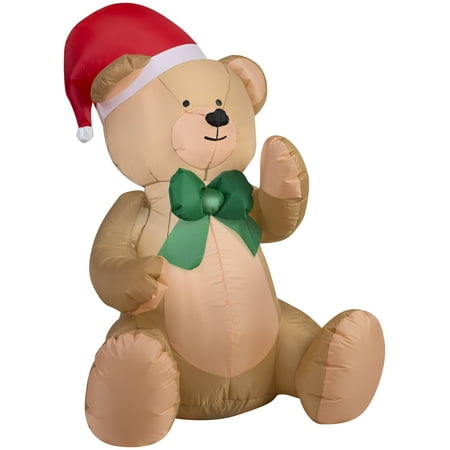 3' Airblown Teddy Bear Christmas Inflatable - Walmart.com