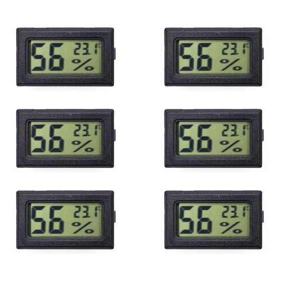 GJX 6 Pcs Wireless Thermometer, LCD Display Hygrometer, Indoor Outdoor Humidity Meter with Accurate Temperature and Humidity Readings