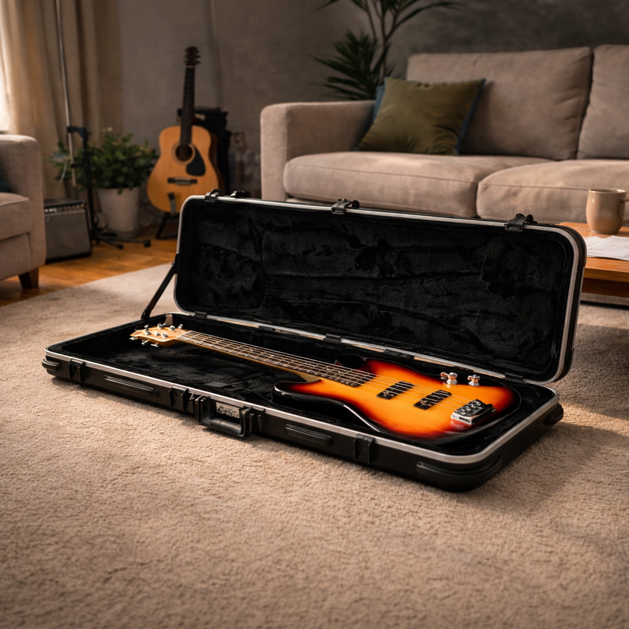 SKB Cases 1SKB-44 Electric Bass Guitar Hard Case for P and Jazz Style Bass