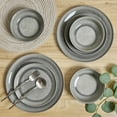 thumbnail image 2 of Sango Asher 12-Piece Gray Stoneware Dinnerware Set with Reactive Glaze, 2 of 10