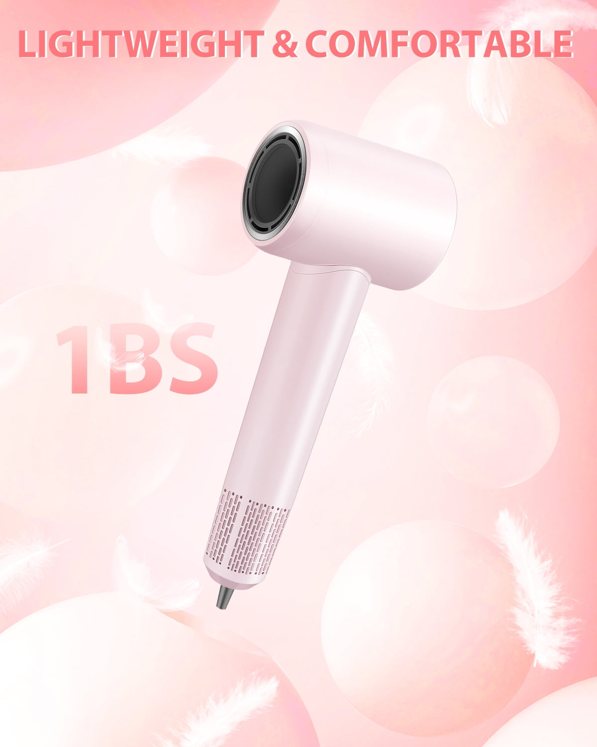 Hair Dryer, 180,000 RPM High Speed Ionic Blow Dryer with Brushless Motor, Fast Drying & Hair Care for Women