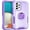 Purple, variant on for Samsung Galaxy A32 5G Multi-Functional Case, 3-Layer Protection Magnetic Cover Support Car Mount &  Rotatable Metal Ring Kickstand Full Body Shockproof Protective Shell, Purple