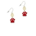 thumbnail image 2 of Delight Jewelry Silvertone Large Red Paw Goldtone Leaf French Earrings, 2 of 4