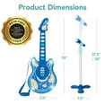 thumbnail image 7 of Best Choice Products 19in Kids Flash Guitar, Pretend Play Musical Instrument Toy for Toddlers w/ Mic, Stand - Electric Blue, 7 of 7