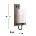 thumbnail image 4 of DecMode Farmhouse Rectangular Wooden Candle Wall Sconce, 5"W x 16"H with Brown and Black Matte Finish, 4 of 15