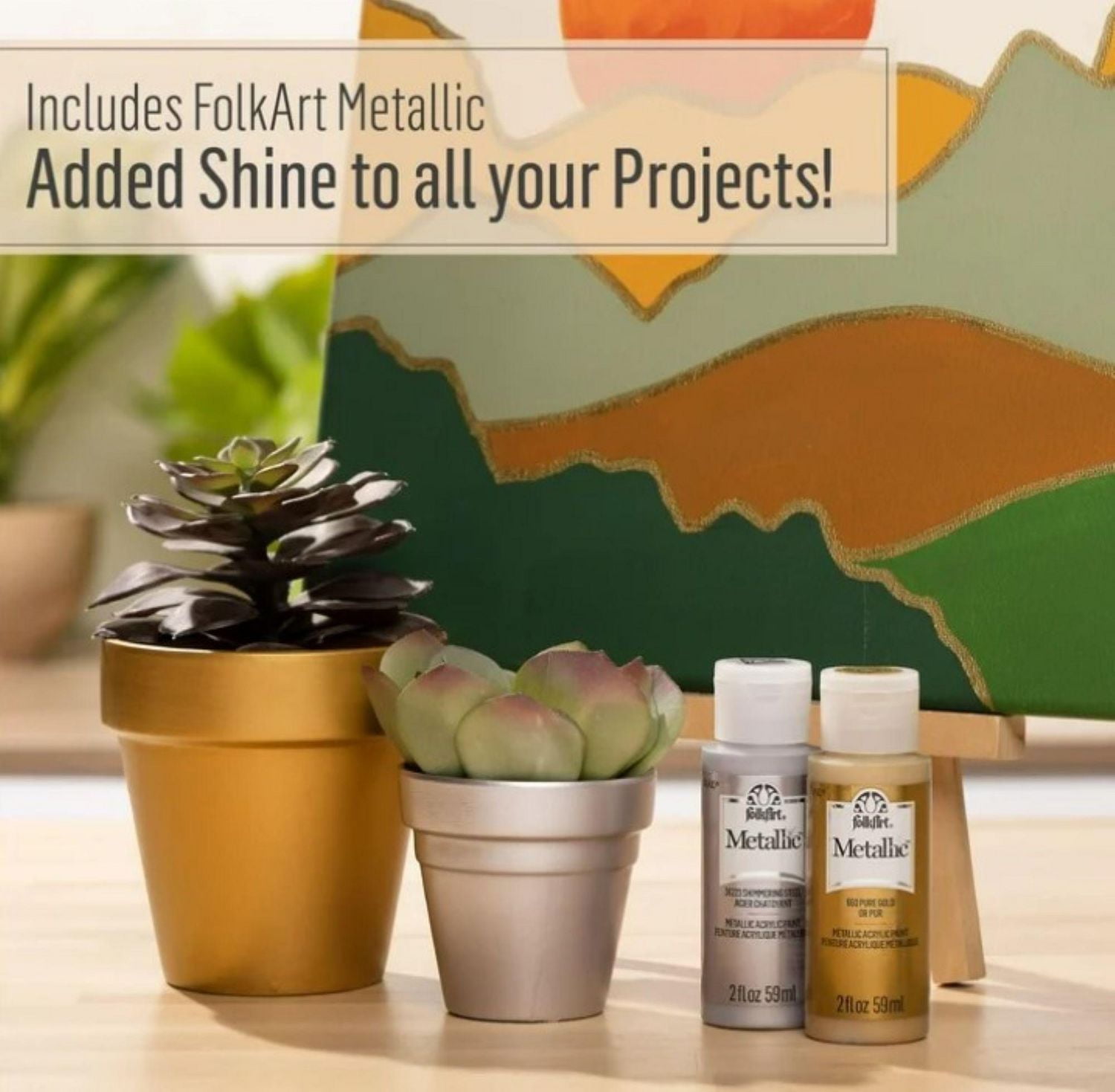 Folkart Metallic Silver 8 oz, FolkArt Metallic Paint