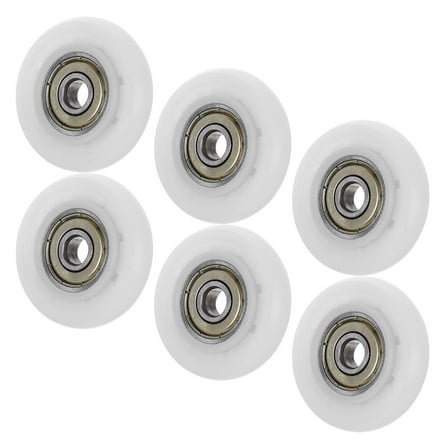 SEWCHICS Cabinet Parts Hardware Sliding Gate Roller Bearing Rail Wheel White 6pcs