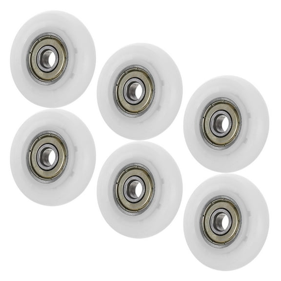 SEWCHICS Cabinet Parts Hardware Sliding Gate Roller Bearing Rail Wheel White 6pcs