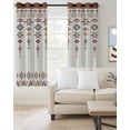 thumbnail image 2 of Southwest Geometric Blackout Curtains 45 Inches Long for Bedroom, Western Boho Ethnic Beige Grey Wooden Thermal Insulated Room Darkening Black Out Window Curtain Panels Grommet Drapes for Living Room, 2 of 8