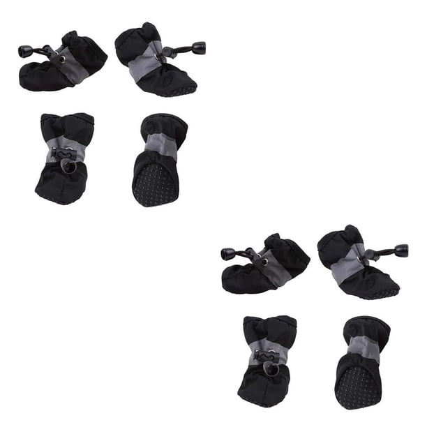 sweethay 4 Uds. De zapatos para mascotas, botas de lluvia impermeables para exteriores, accesorios para el cuidado de las patas de cachorros de negro 2 2Conjunto
