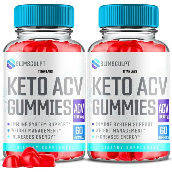 (2 Pack) Slimsculpt Keto ACV Gummies - Apple Cider Vinegar Supplement for Weight Loss - Energy & Focus Boosting Dietary Supplements for Weight Management & Metabolism - Fat Burn - 120 Gummies