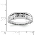 thumbnail image 2 of White Sterling Silver Ring Band Men's Diamond Rhodium Plated, 2 of 2