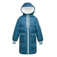 thumbnail image 4 of Breezora Women's Winter Thick Color Block Puffer Coat Mid Length Quilted Cotton Jacket L Size Blue, 4 of 4