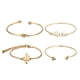 thumbnail image 1 of Apertura Hoja Nudo Oro Vintage Brazalete Pulsera Hermosas 4Pc Pulseras, 1 of 8