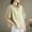 Khaki, variant on Women's Puff Sleeve Shirt Cotton And Linen Half-Sleeved Shirt Summer Loose Fit Blouse With Pocket