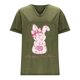thumbnail image 5 of Corto para las Mujeres Casual Verano 2025 Pascua Impresión V-Cuello Camiseta, Ligero 95% Poliéster 5% Spandex Top para Toda la Temporada Hogar Y Diario, 5 of 7