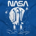 thumbnail image 2 of NASA Worm Logo Moon Space Shuttle Unisex Plus Size Zip Hoodie Brisco Brands 5X, 2 of 5