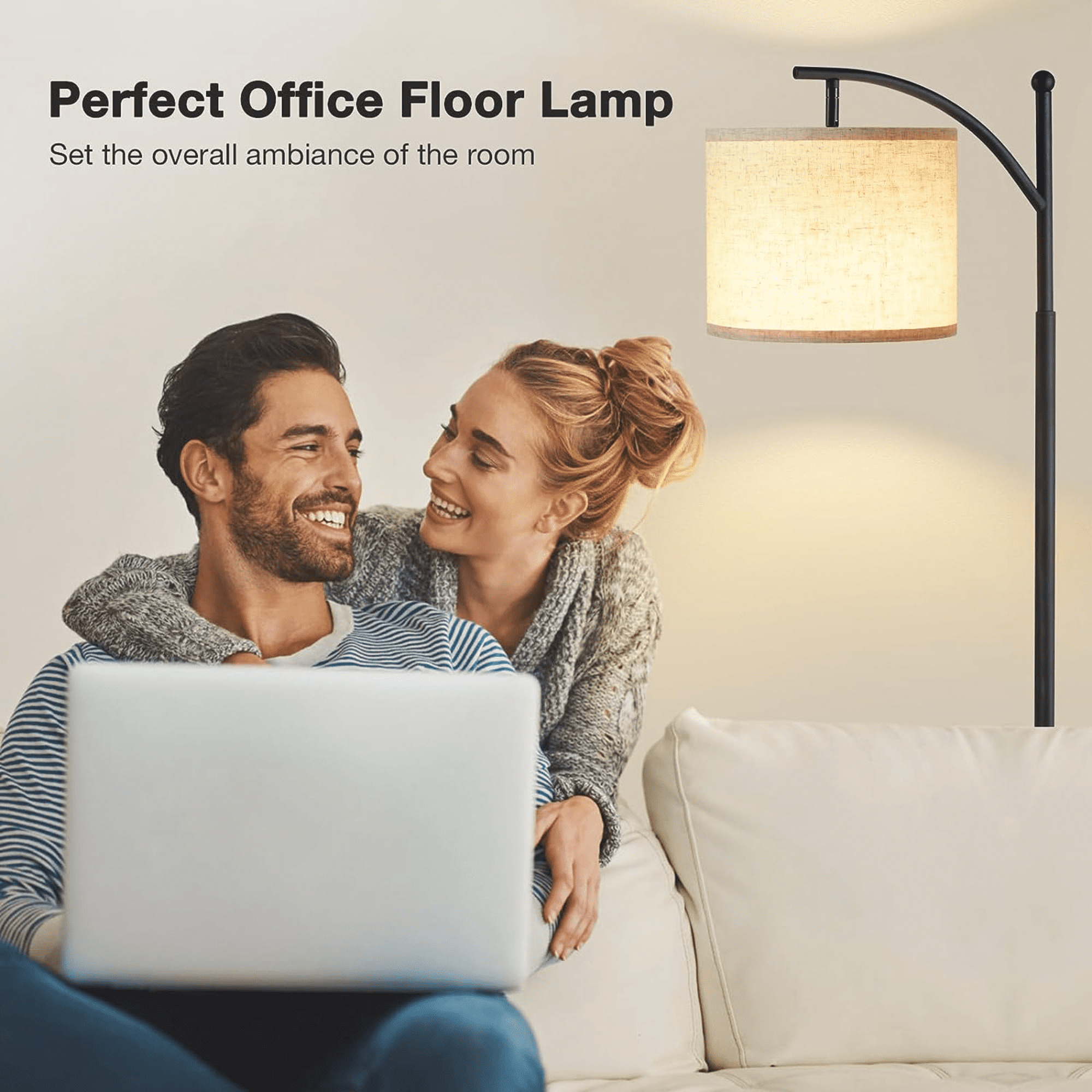 HadinEEon Floor Lamp, Standing Lamp Tall with Remote Control for Living Room, Bedroom, Office
