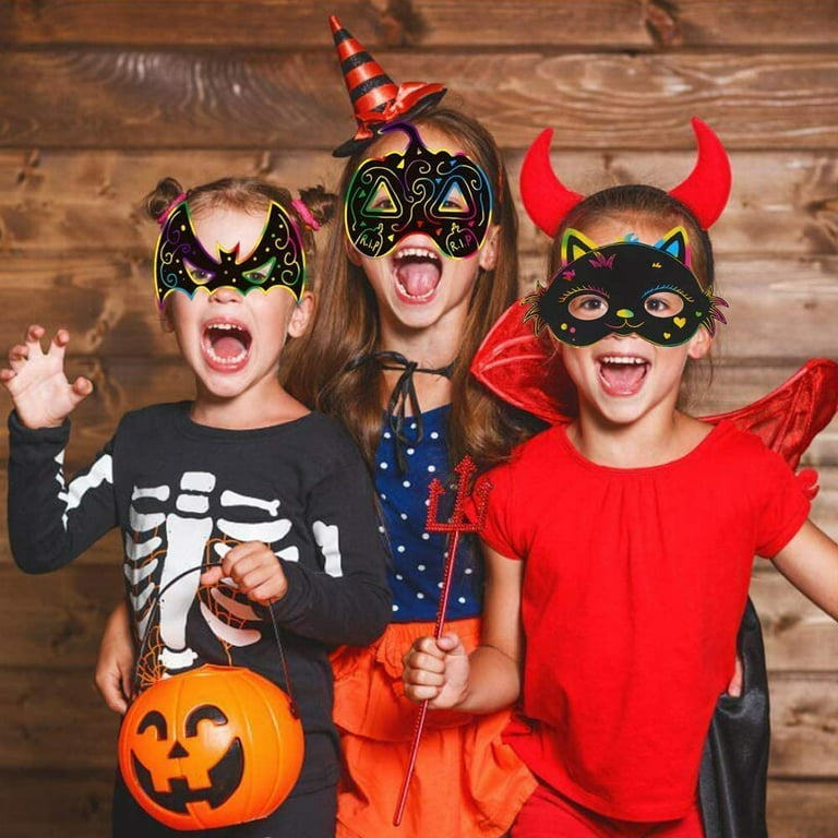 Decorating Masks Blank Hand Drawn Childrens Halloween Costumes