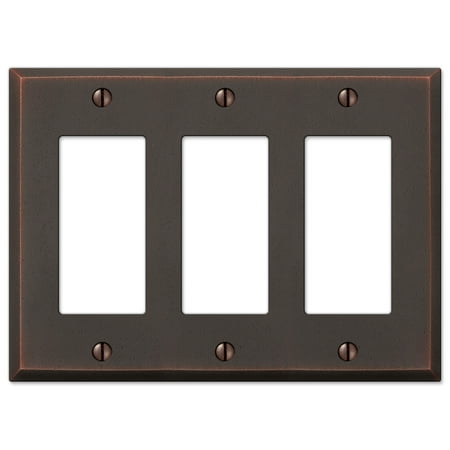 Photo 1 of Amerelle 68RRRDB Manhattan Wallplate, 3 Rocker, Cast Metal, Aged Bronze, 1-Pack