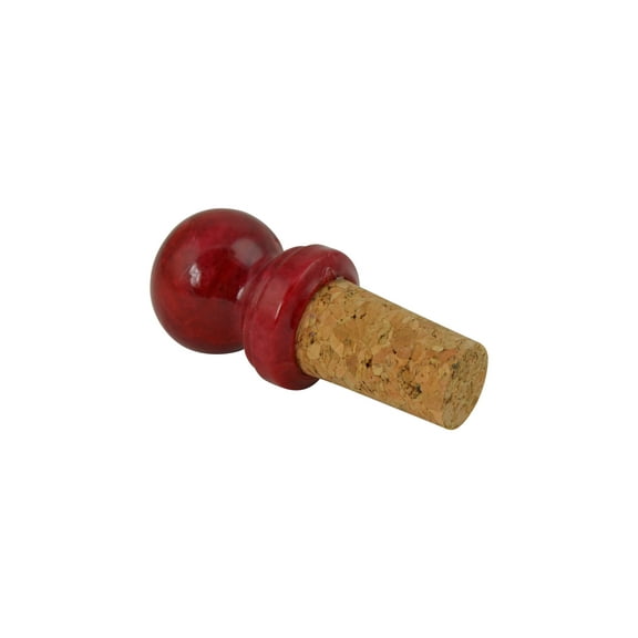 3" Inch Red Alabaster Stone Wine Bottle Stoppers (set of 2)