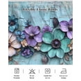 thumbnail image 5 of Spring Purple Flowers Wrap Around Bed Skirts for King Bed 16" Drop,Bed Skirt with Adjustable Elastic Belt Dust Ruffle Bed Valance for Bedroom Hotel Floral Mottled Teal Wall Retro Bed Frame Cover, 5 of 7