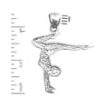 thumbnail image 2 of Rhodium Plated 925 Sterling Silver Handstand Gymnastic Pendant, 2 of 5