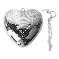 thumbnail image 2 of Heart Shaped Mirror Ball Decor With Chain For Party Bar KTV, Premium Material Handcrafted Sparkling Effect, 2 of 8
