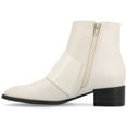 thumbnail image 3 of Journee Womens Kyler Two Tone Square Toe Booties, 3 of 9