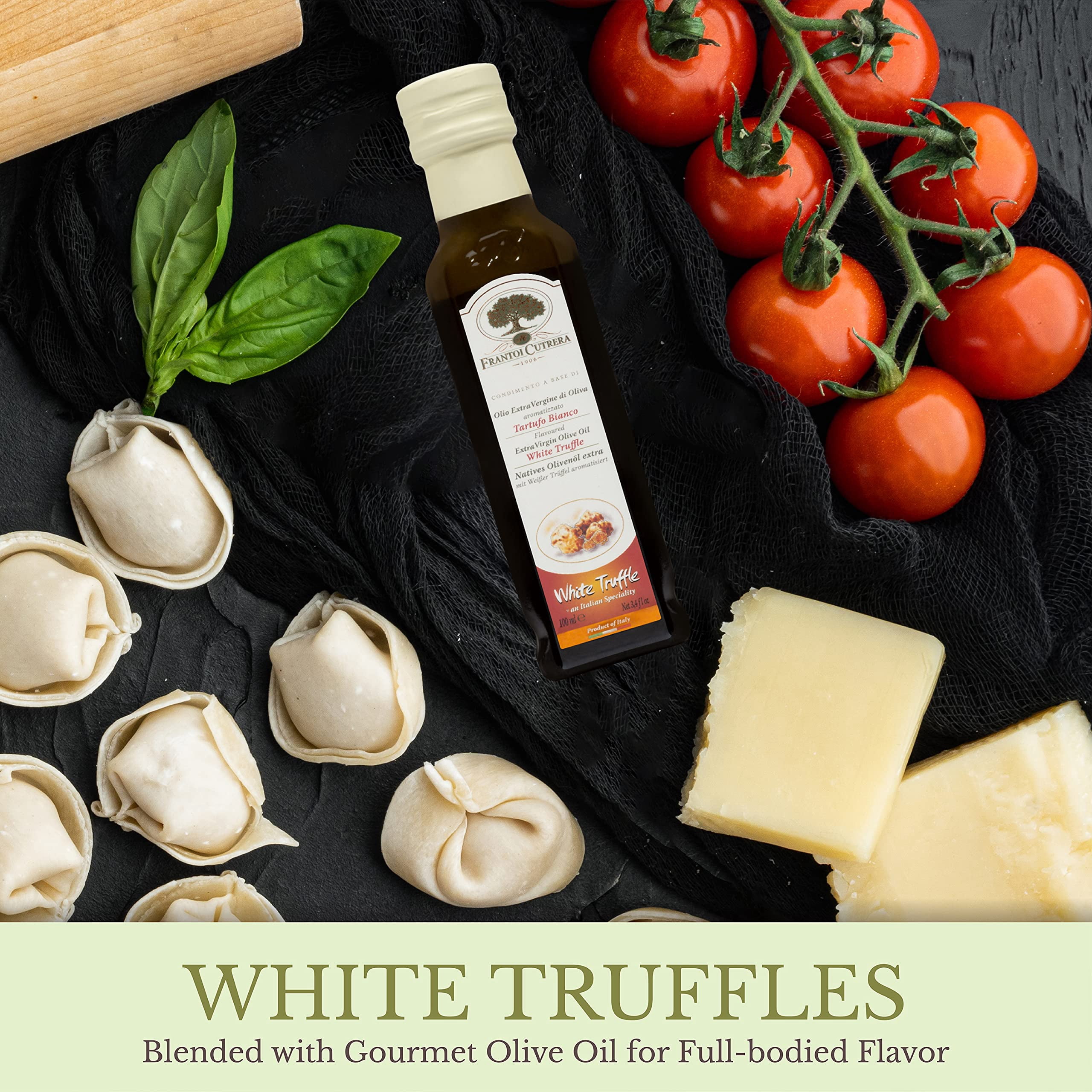 Mercato di Bellina White Truffle Oil for Dipping Bread and Cooking - Truffle Infused Olive Oil Made with Gourmet Italian Ingredients from Italy