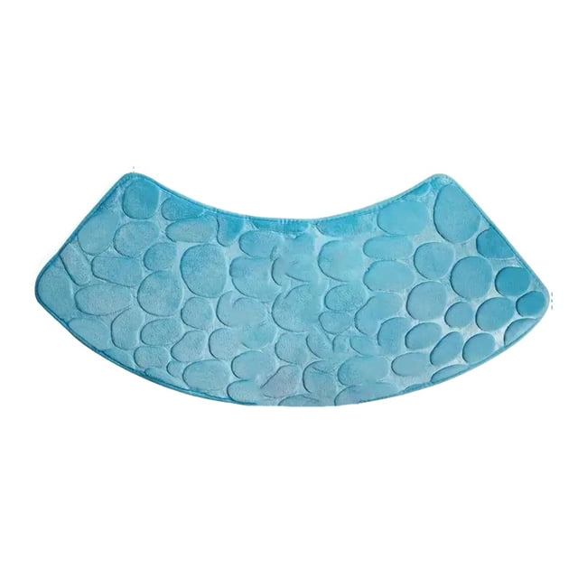 BUYISI New Practical Shower Laundry Room Living Room Shower Mat Absorbent Bathroom Accessory Curved Shower Soft Washable Blue