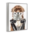 thumbnail image 2 of Stupell Industries Happy Fox with Coffee Animals Painting Gray Framed Art Print Wall Art, 14 x 11, 2 of 8