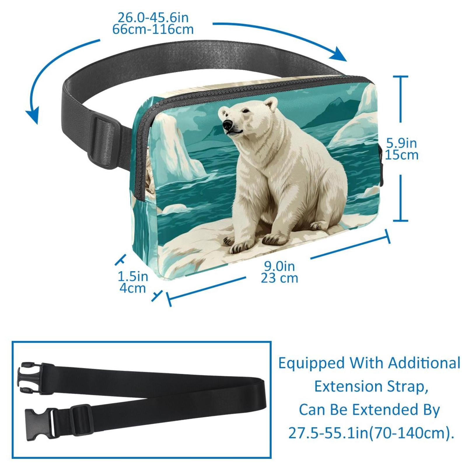 Polar bear Lightweight Adjustable Running Belt Bag Fanny Pack Waist Pack with Extension Strap Unisex