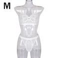 thumbnail image 1 of Encaje sexy conjunto de ropa interior sujetador ropa interior regalo para mujeres niñas, blanco, M 2 piezas Vogacara XX000054-18, 1 of 7