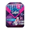thumbnail image 1 of Toallas femeninas Saba Buenas Noches ultradelgada nocturna extra larga con alas flujo súper abundante 10 pzas, 1 of 5