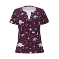 thumbnail image 3 of Naloa Space Dinosaur Print T-Shirts Short Sleeve V Neck Tees for Women Fashion Tops Trendy Lightweight Soft Casual Summer Outfits Clothes, 3 of 5