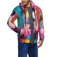 thumbnail image 2 of Uemuo Watercolor White Horse for Men's Fashion Full-zip Hoodies & Sweatshirts with Kangaroo Pocket, Zip-up Hooded Sweatshirt, Moisture Wicking & Breathable-Small, 2 of 5