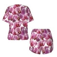 thumbnail image 6 of Wukai Orchids Flowers Women's Pajama Set,Short-Sleeve Top and Shorts with Elastic Waistband and Pockets for Loungewear, Yoga, and Casual Wear-Large, 6 of 8