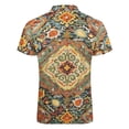 thumbnail image 5 of Heritage Bohemian Floral Traditional Moroccan Style Men Zipper T-shirt Summer Casual Short Sleeve T-shirt Top, 5 of 7