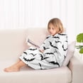 thumbnail image 4 of Black Halloween Bats Blanket Hoodies for Kids 6-13YR Oversize Wearable Blanket Hoodies for Boys Girls Teens, 4 of 7