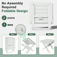 thumbnail image 3 of SERWALL Small Folding Side Table set 2, HDPE All Weather Adirondack End Table, No Assembly Required, White, 3 of 9