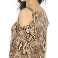 thumbnail image 4 of White Mark Women's Snake Print Cold Shoulder Tunic, 4 of 6