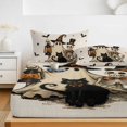 thumbnail image 6 of King Size Fitted Sheet Set - Funny Ghost Halloween 3 Piece Bedding Sets 16" Deep Pocket Fitted Sheet with 2 Pillowcases, Black Cats Skull Vintage Brushed Microfiber Hotel Luxury Bed Sheets, 6 of 9