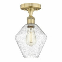Innovations Lighting  Cindyrella - 1 Light 8" Semi-Flush Mount Brushed Brass/Seedy