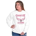 thumbnail image 4 of Country Strong Cowgirl Guitar Music Women Crewneck Sweatshirt Brisco Brands S, 4 of 6