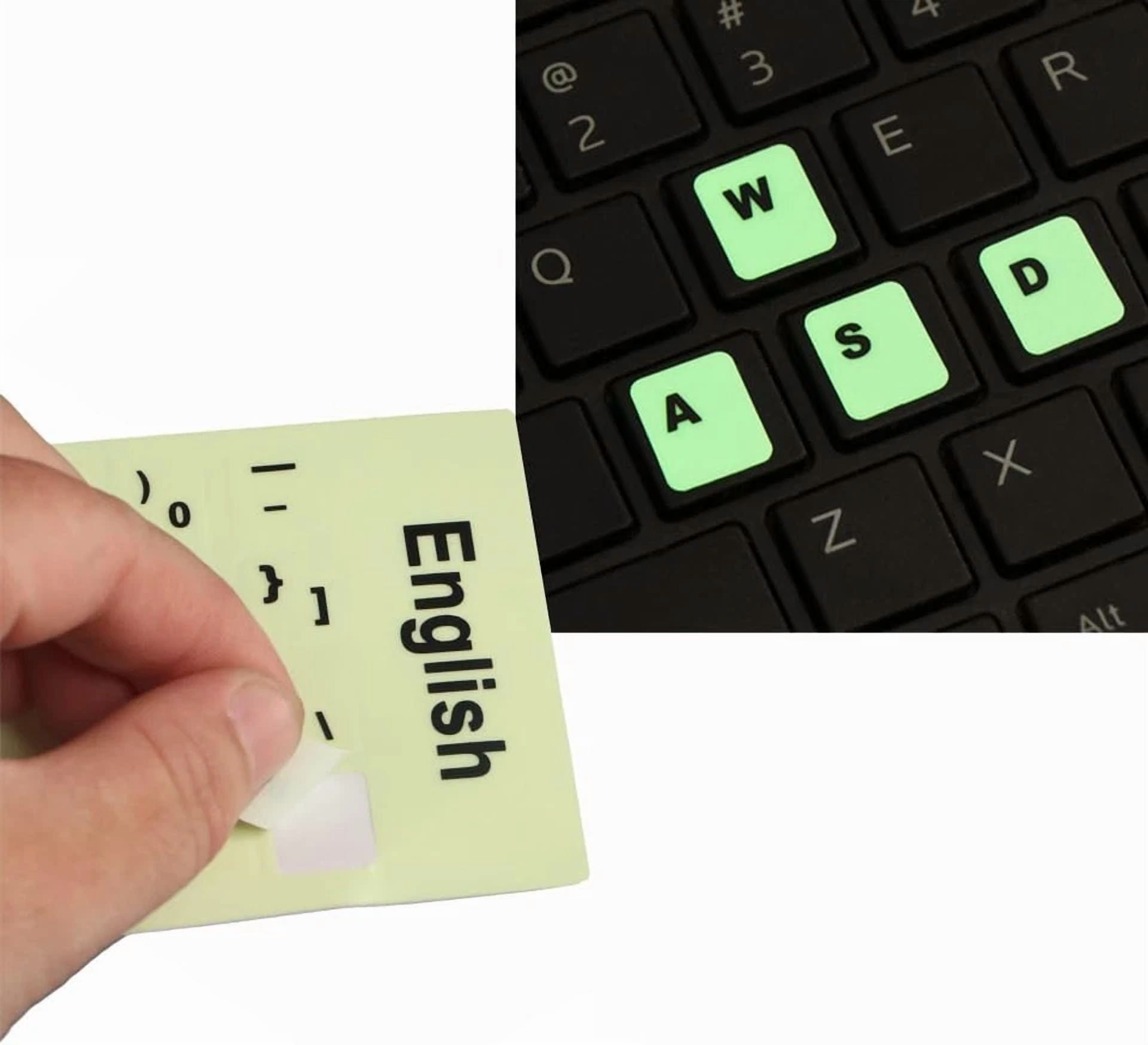 CRESTIN- 2 Pcs Universal English Keyboard Stickers, Glow In The Dark English Letter Ke...